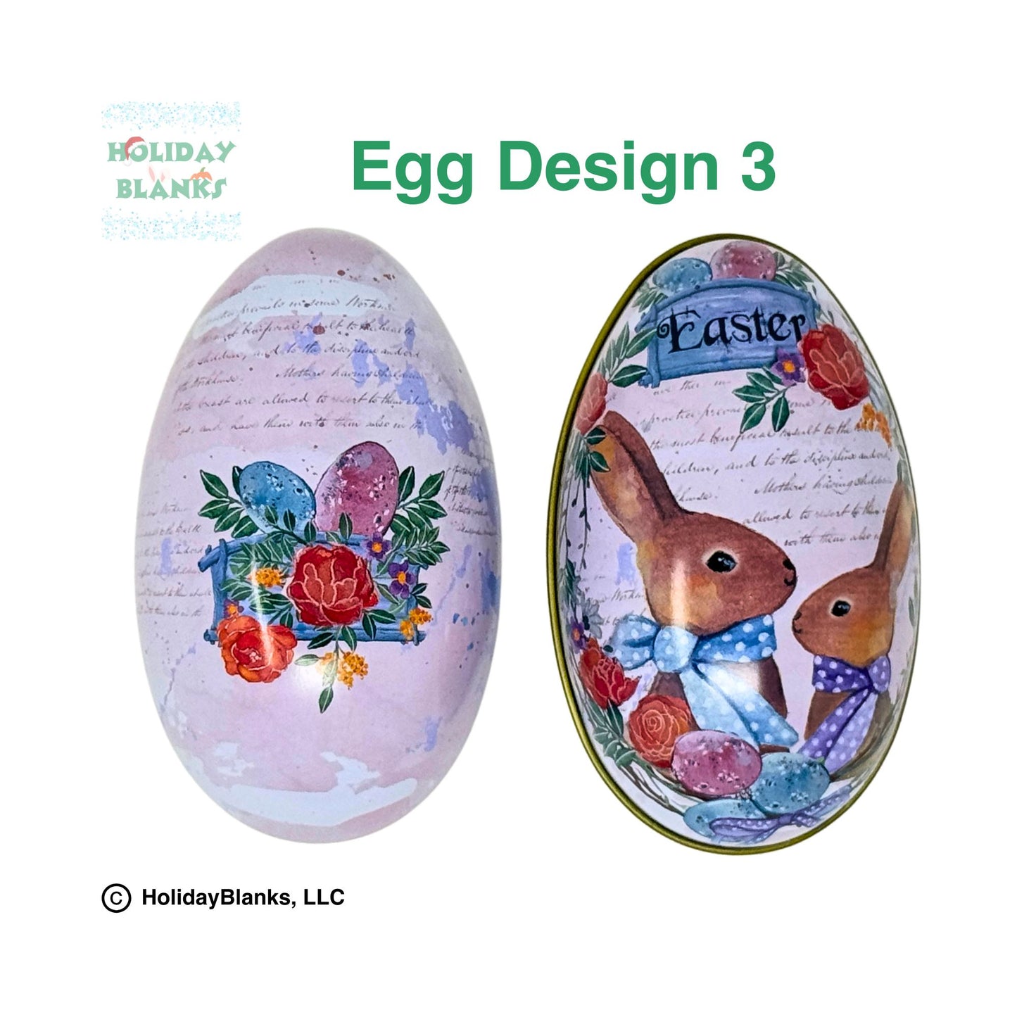 Vintage Style Tin Easter Eggs for Candy
