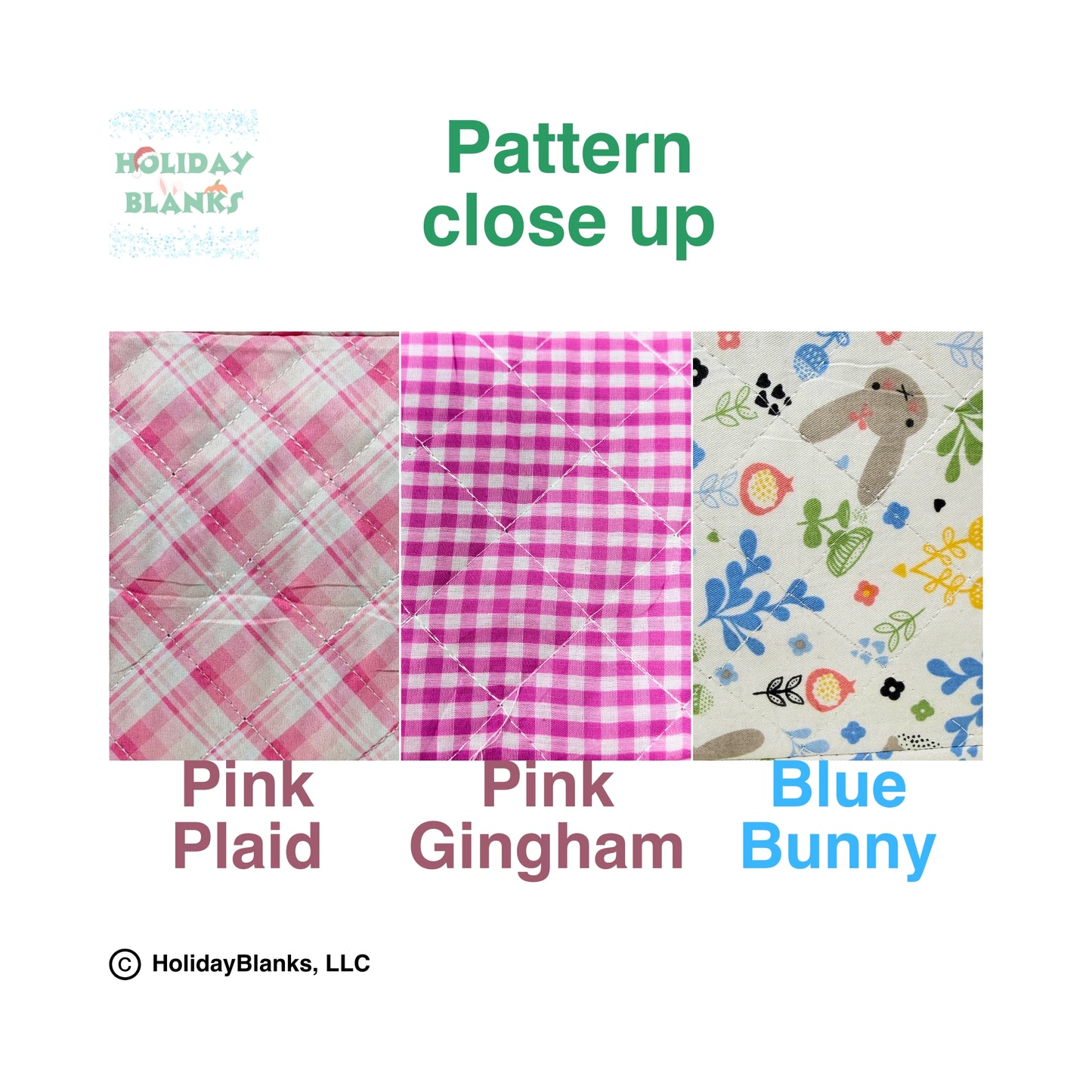 Quilted Easter baskets with Easter inspired patterns