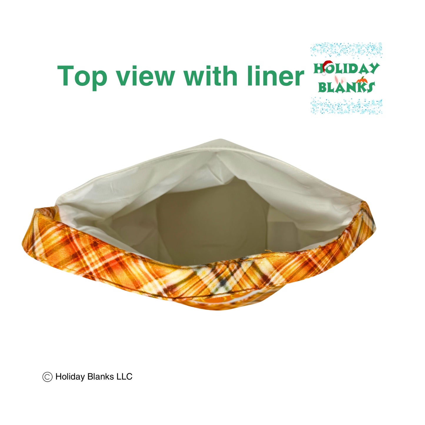 Halloween plaid with pumpkins design basket embroidery blanks