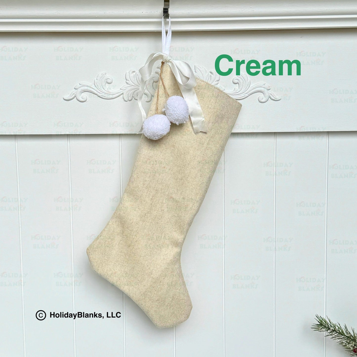 Wool Christmas Stocking Embroidery Blanks