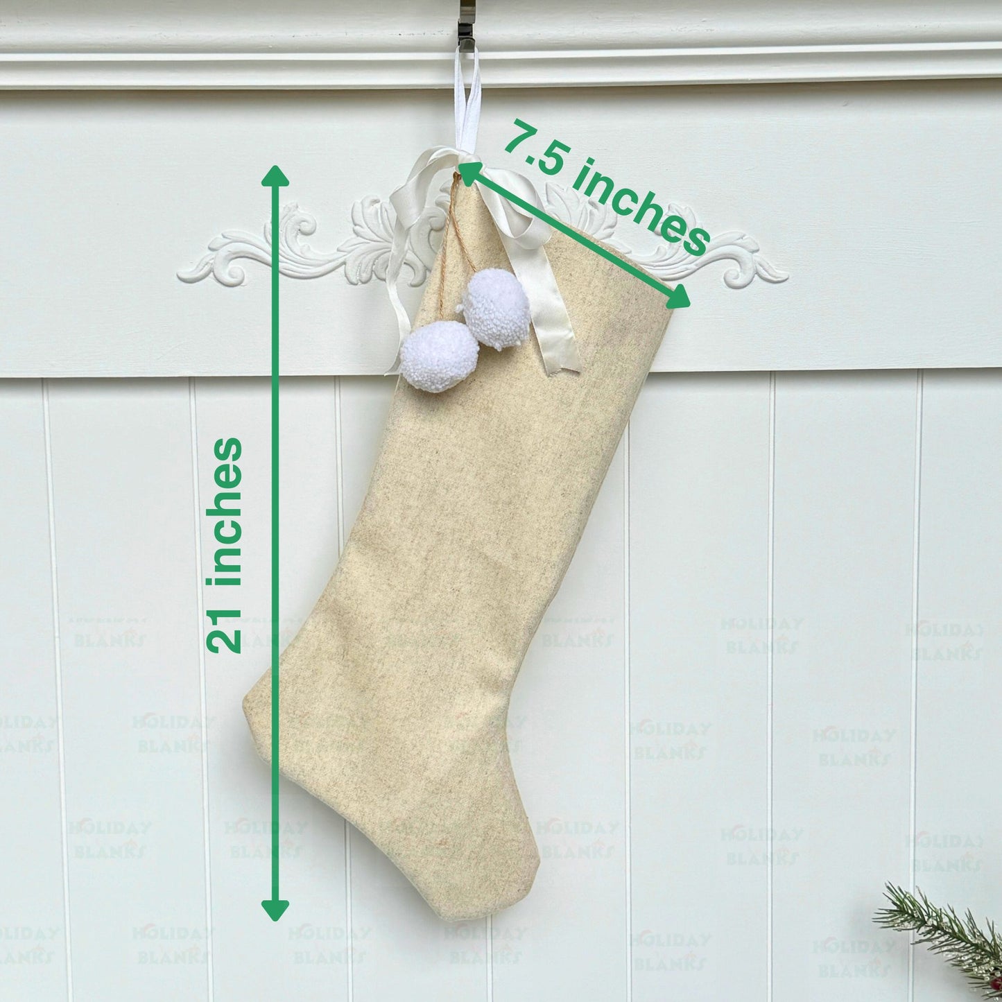 Wool Christmas Stocking Embroidery Blanks
