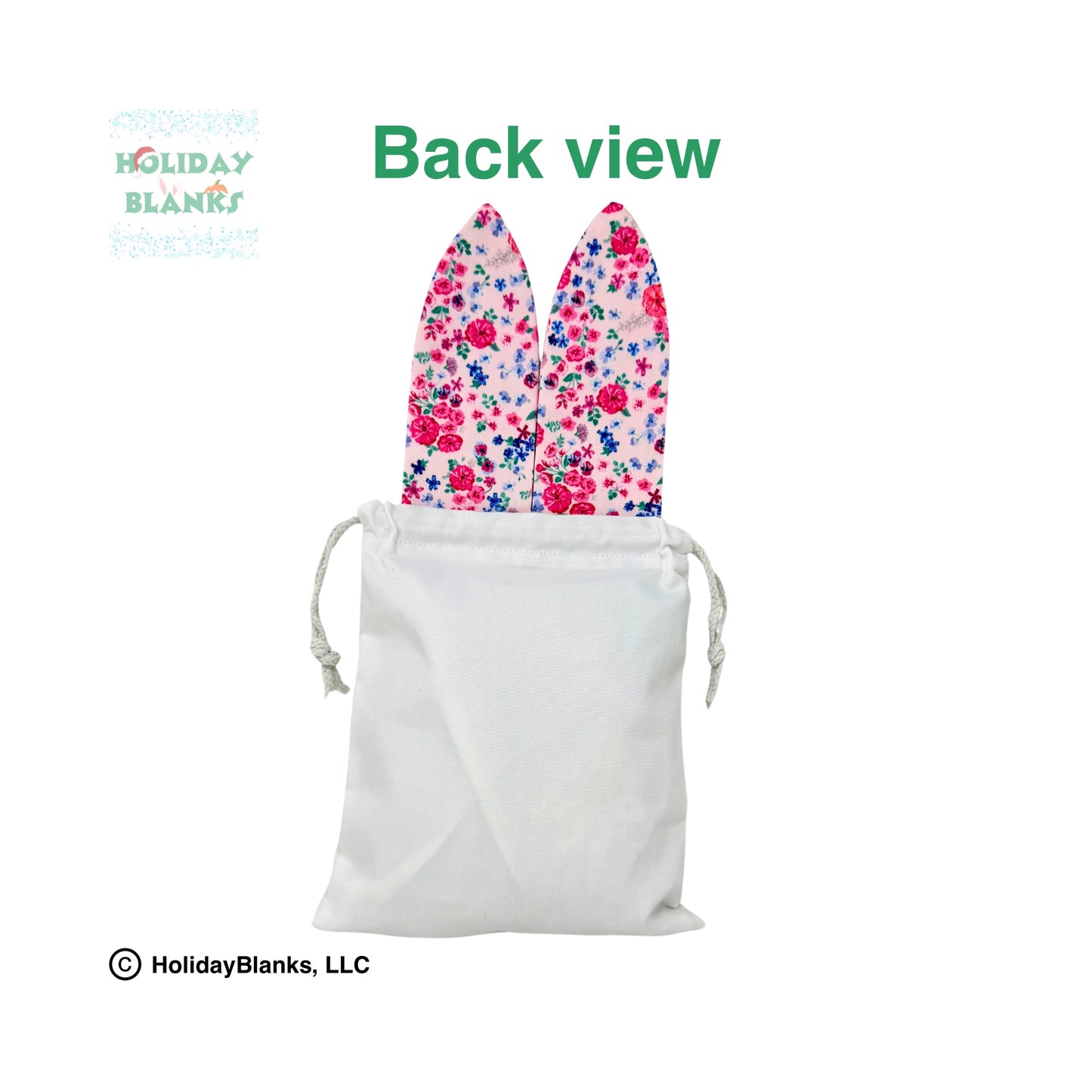 Easter Bunny Candy Drawstring Bag with colorful ears Embroidery Blank