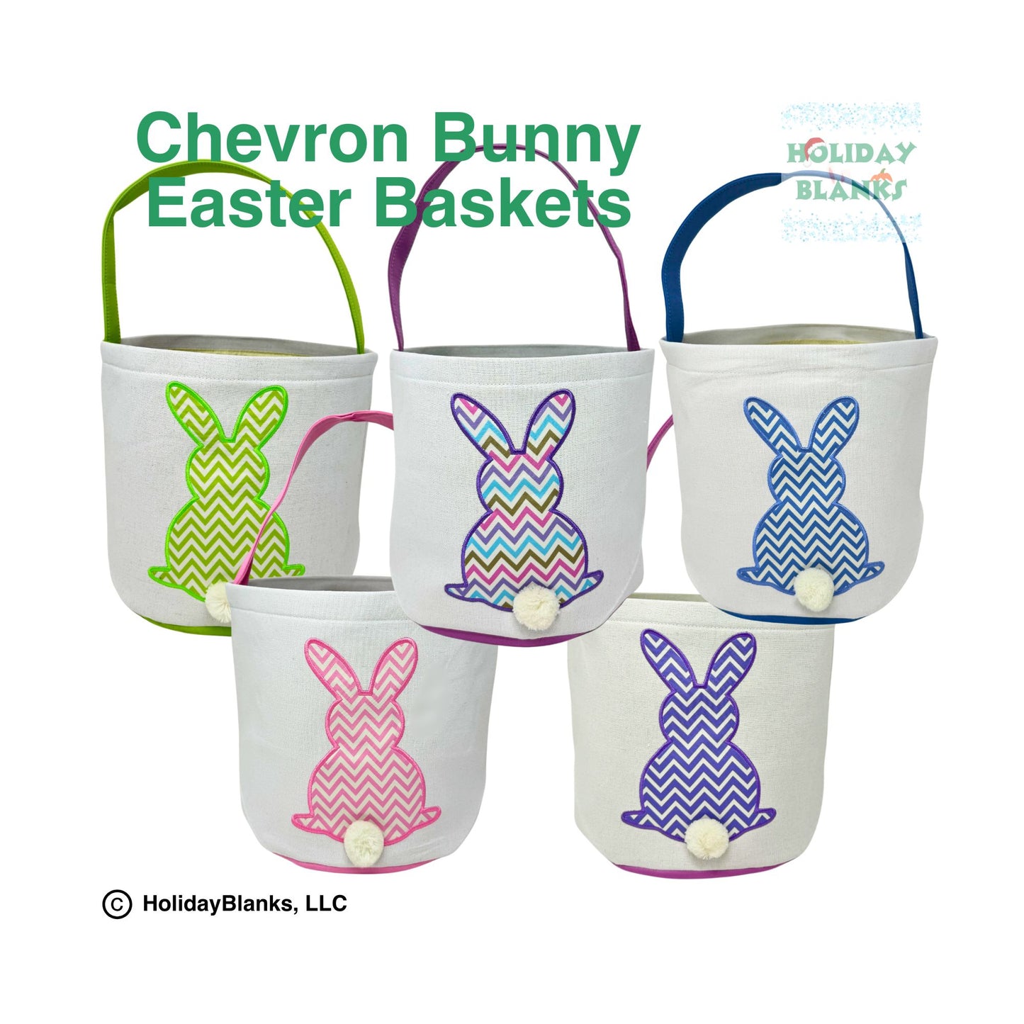 Chevron bunny easter basket blanks