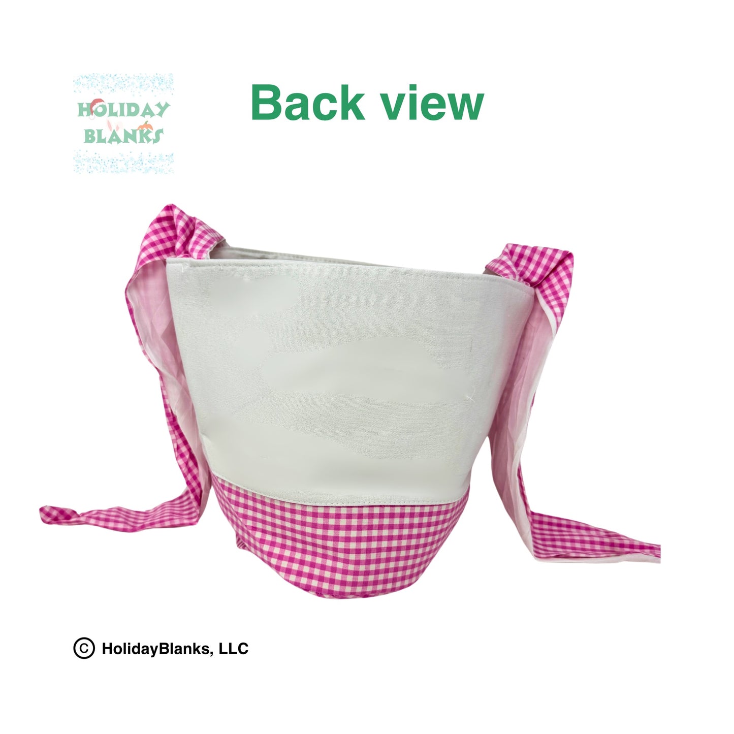 Bunny face Easter Basket embroidery blanks with ears that tie into handle