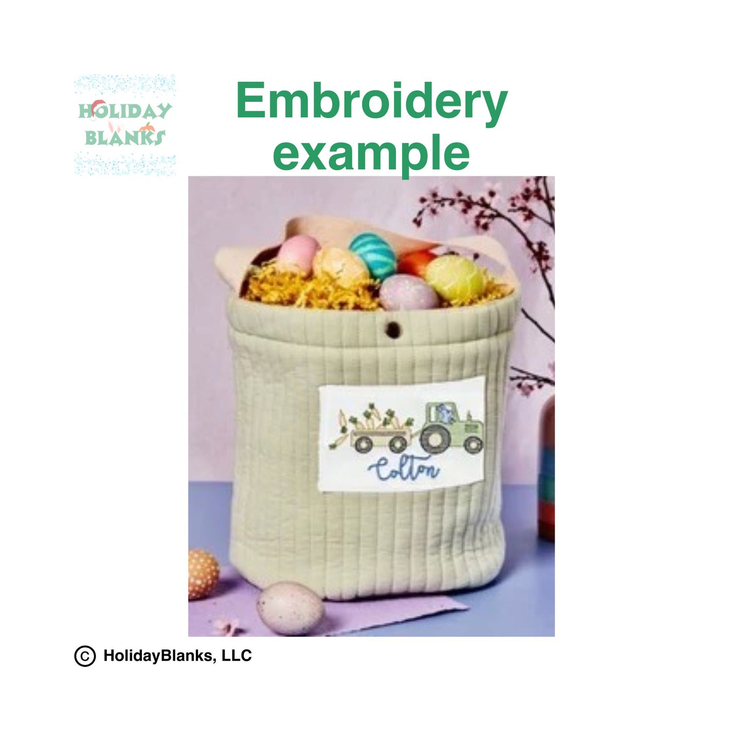 Snap purse Easter Basket or Book Bag embroidery blank