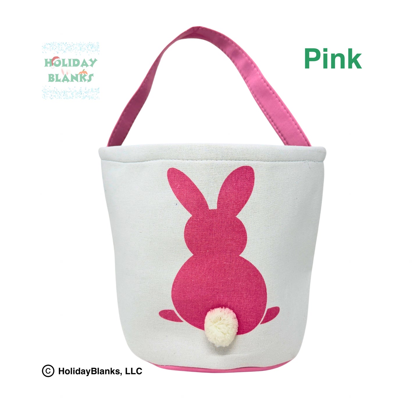 Solid bunny with furry tail easter candy egg basket embroidery blank