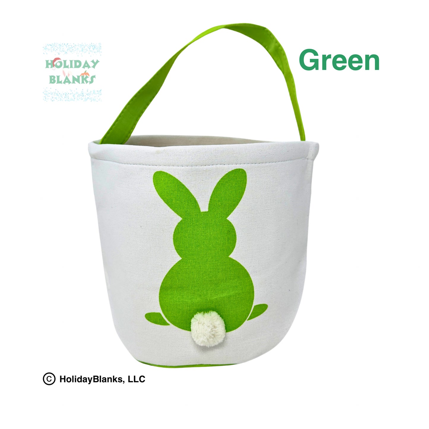 Solid bunny with furry tail easter candy egg basket embroidery blank