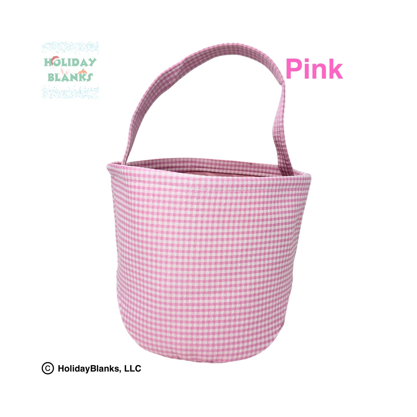 Gingham Easter basket embroidery blanks