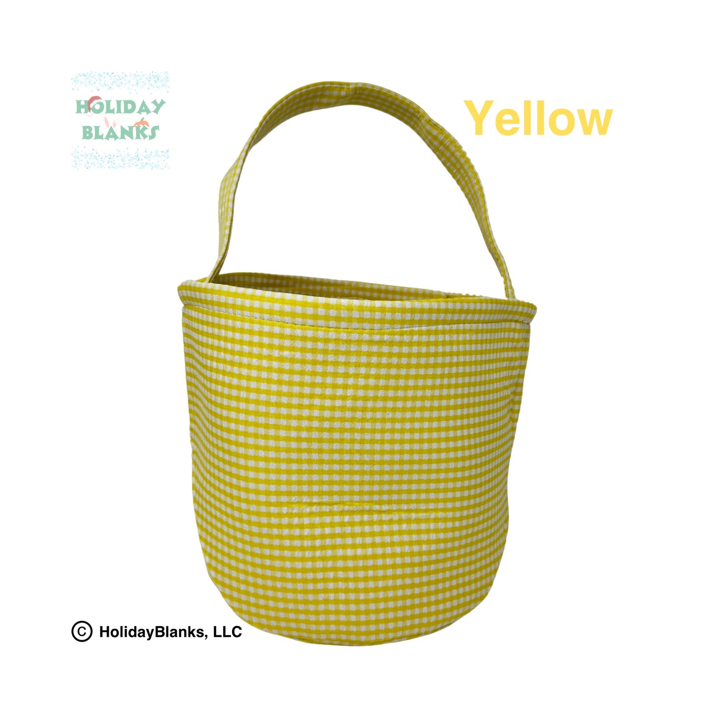 Gingham Easter basket embroidery blanks
