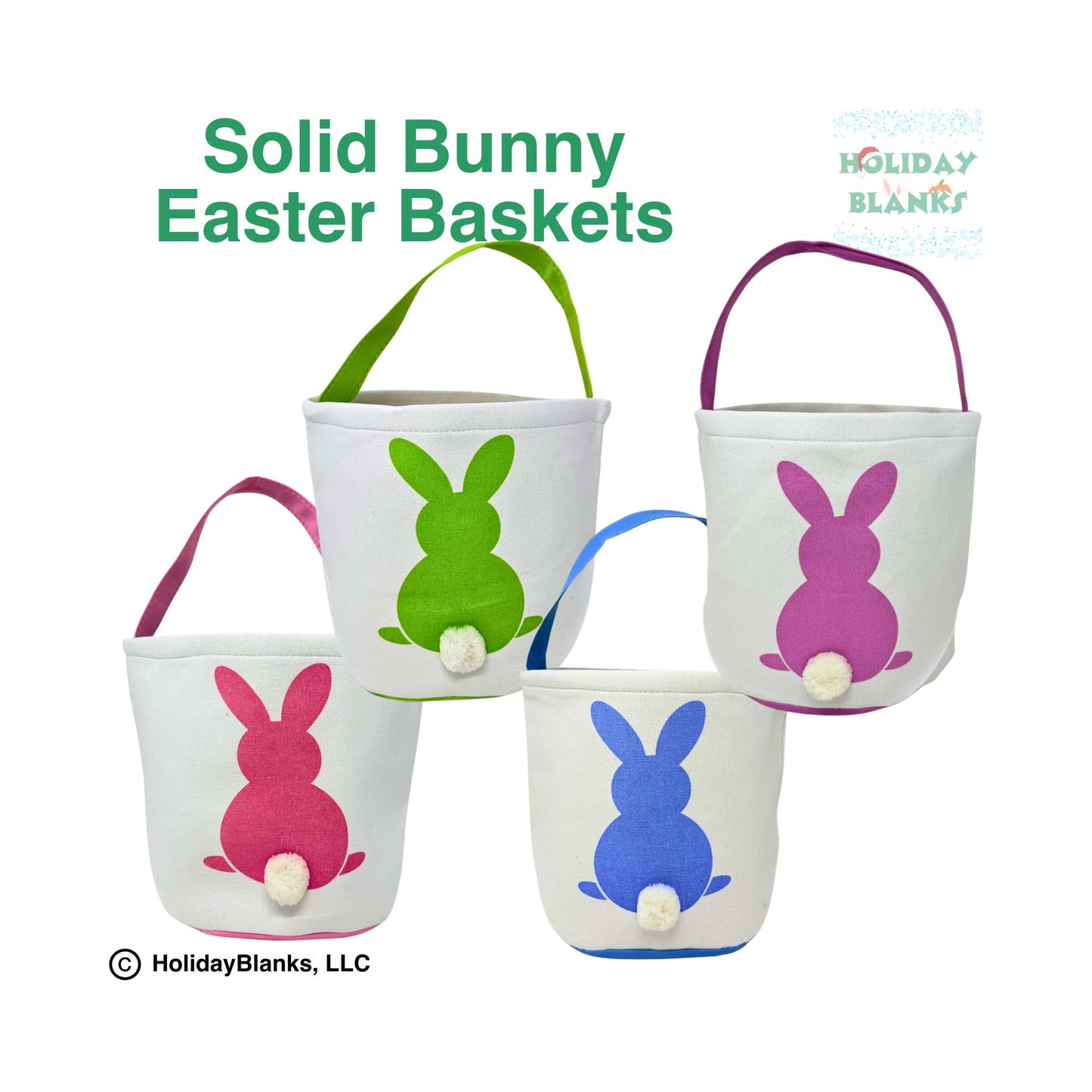 Solid bunny with furry tail easter candy egg basket embroidery blank