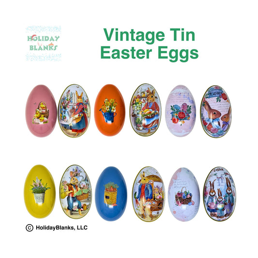 Vintage Style Tin Easter Eggs for Candy