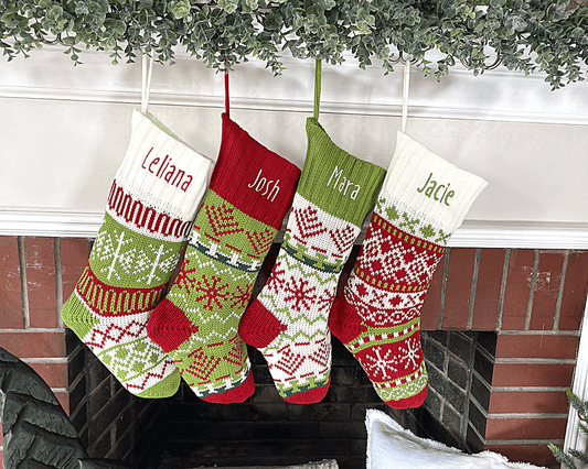 Colorful Knit Christmas Stocking Blanks