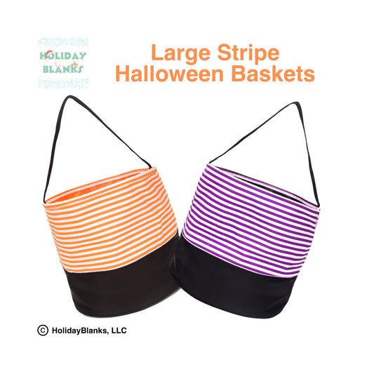 Halloween Stripe design basket embroidery blanks