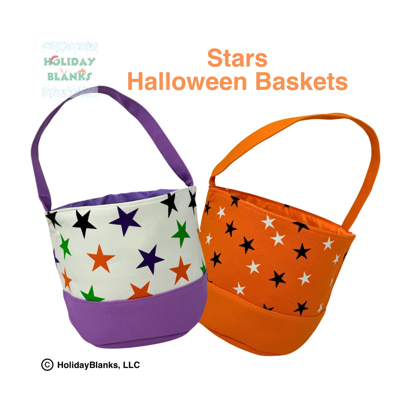 Halloween Stars design basket embroidery blanks