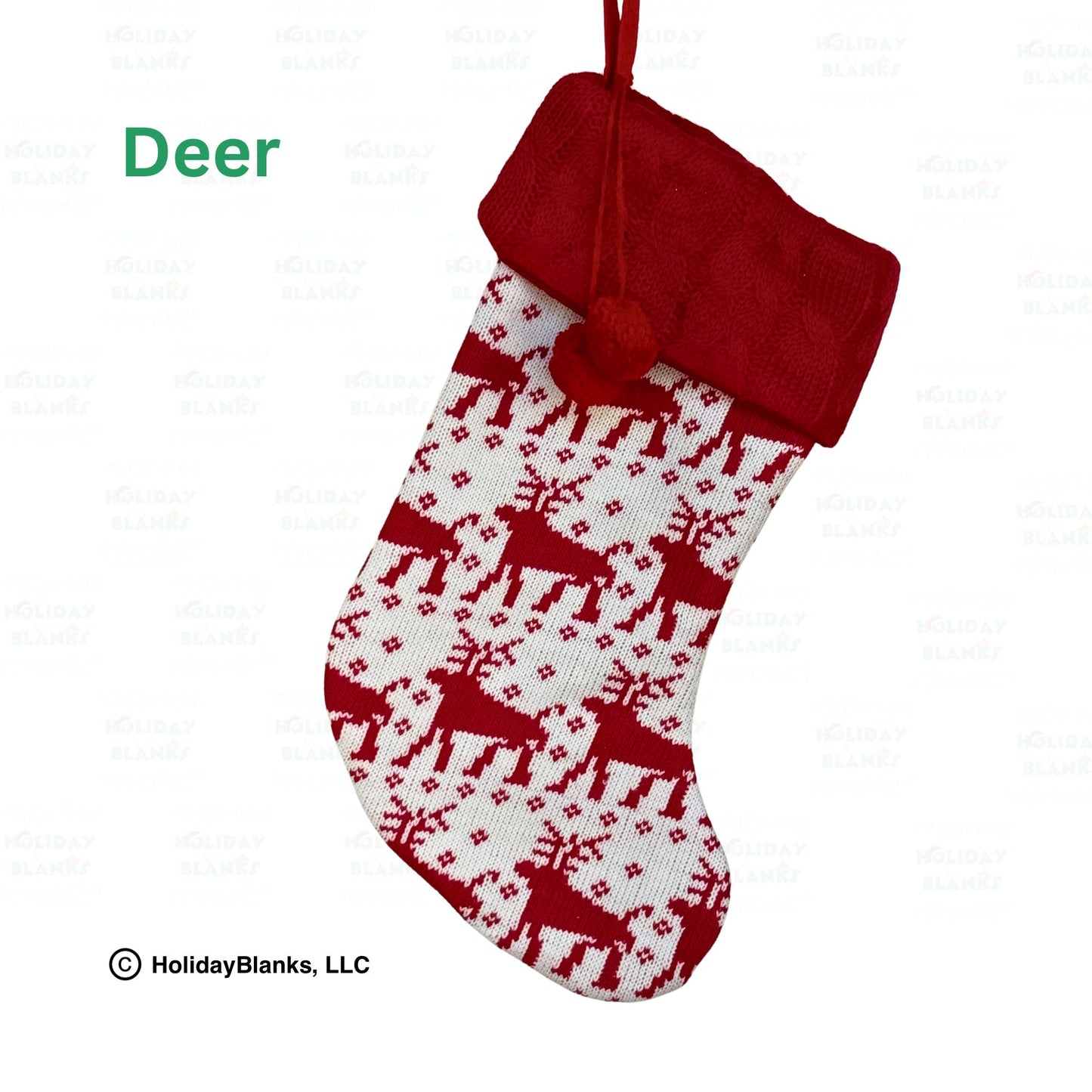 Christmas Stocking Embroidery Blanks Knit Stocking Blanks with Christmas Designs