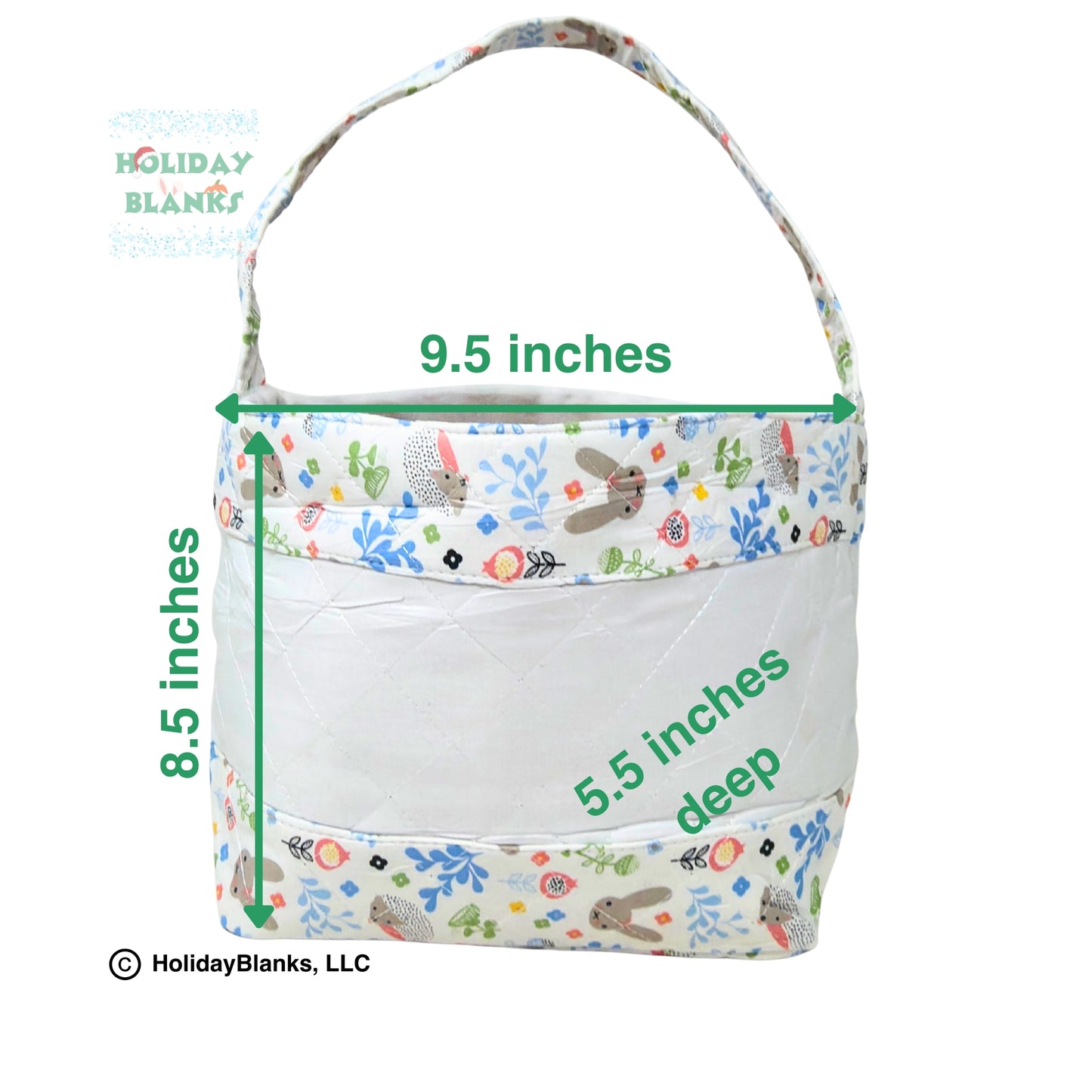 Quilted Easter baskets with Easter inspired patterns