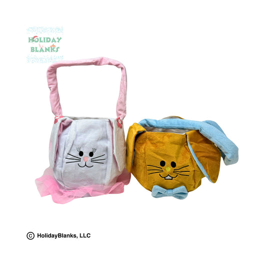 Easter Basket Blank Soft Sided Boy and Girl Bunny Bucket