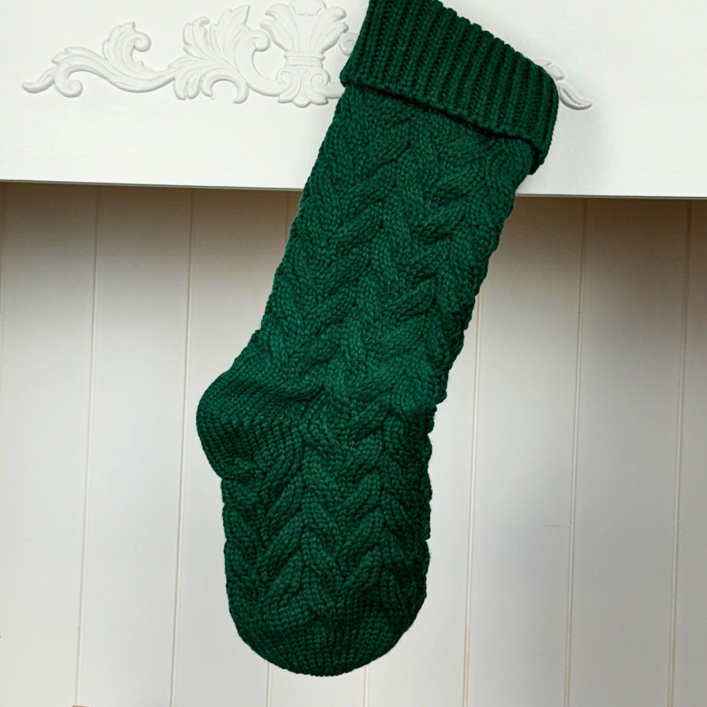 Solid Cable Knit Christmas Stocking Embroidery Blank