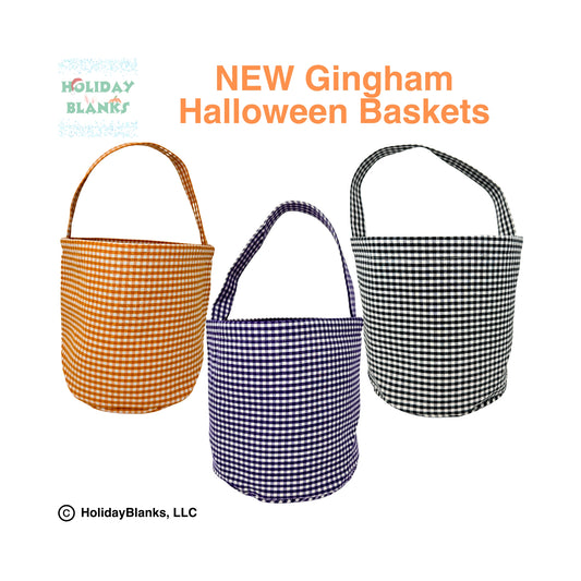 2025  HB Gingham Halloween basket embroidery blanks
