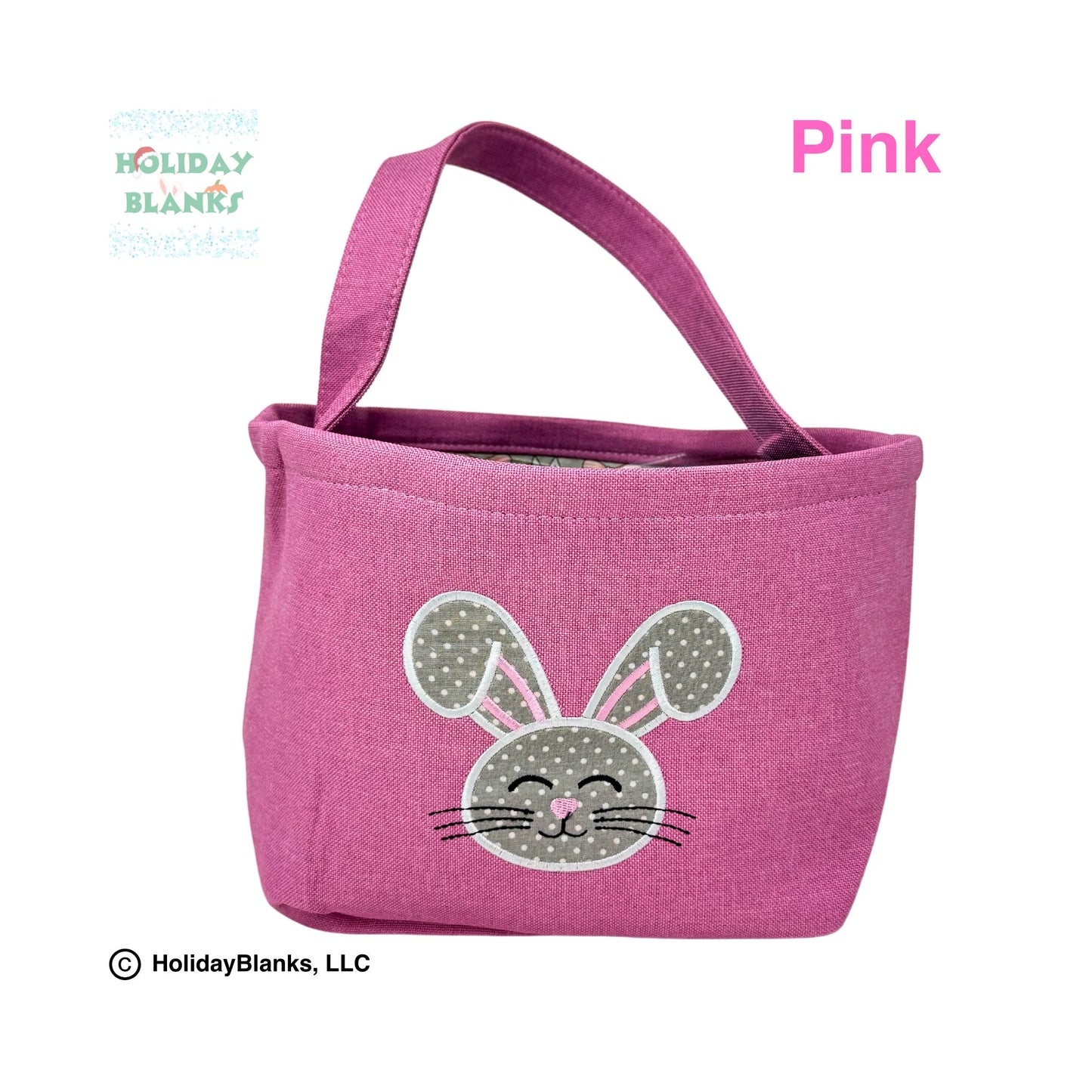 Bunny face applique Easter egg candy basket embroidery blank