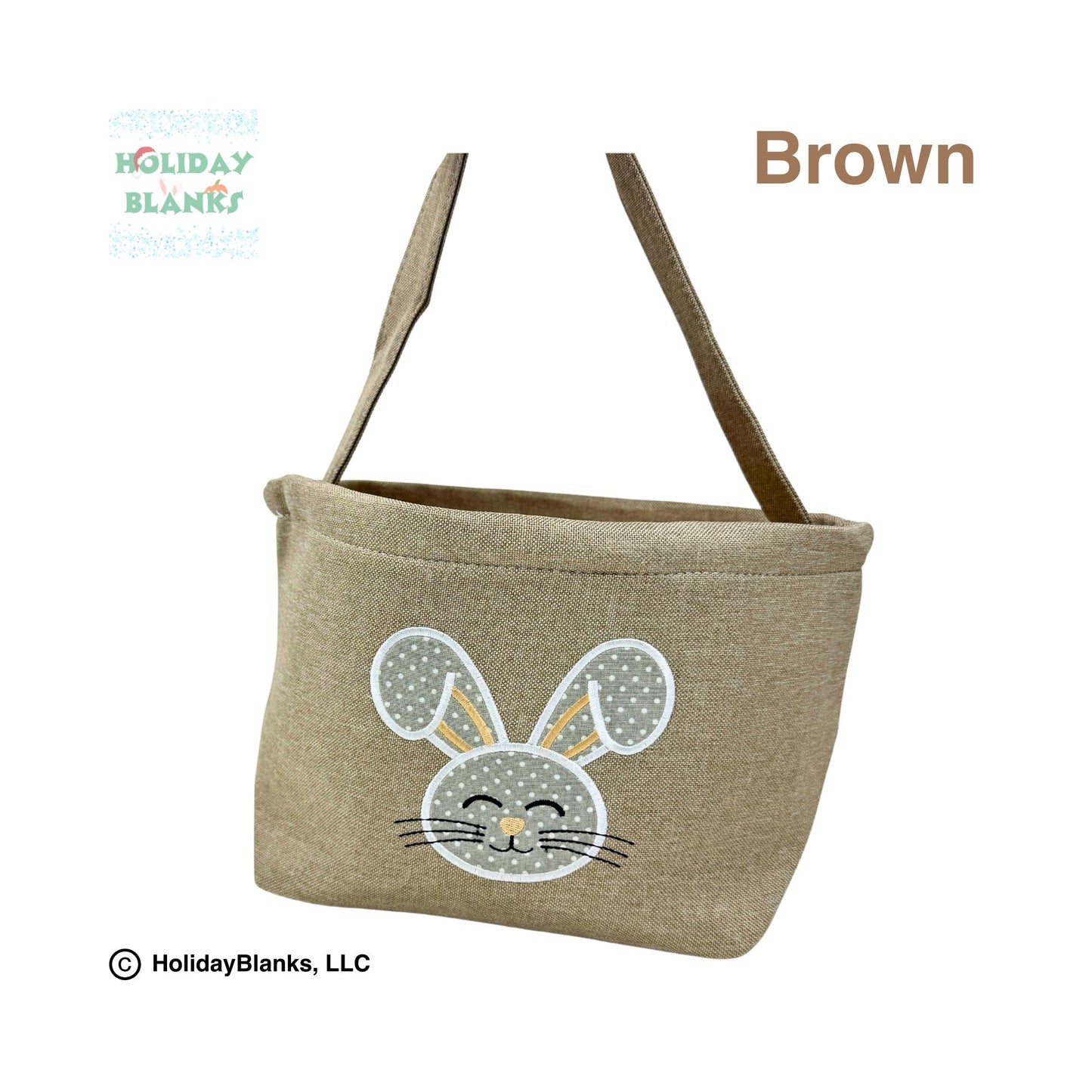 Bunny face applique Easter egg candy basket embroidery blank