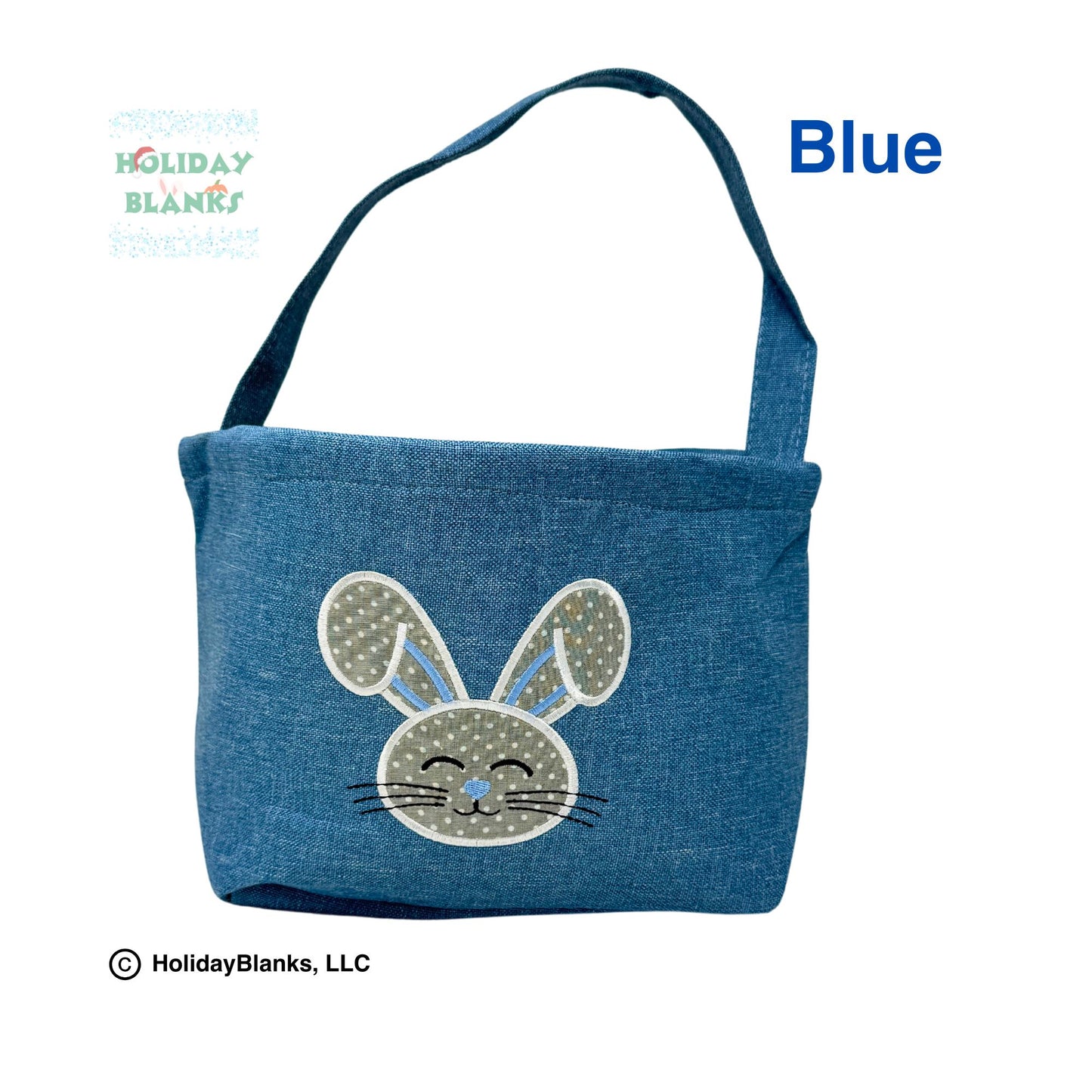 Bunny face applique Easter egg candy basket embroidery blank