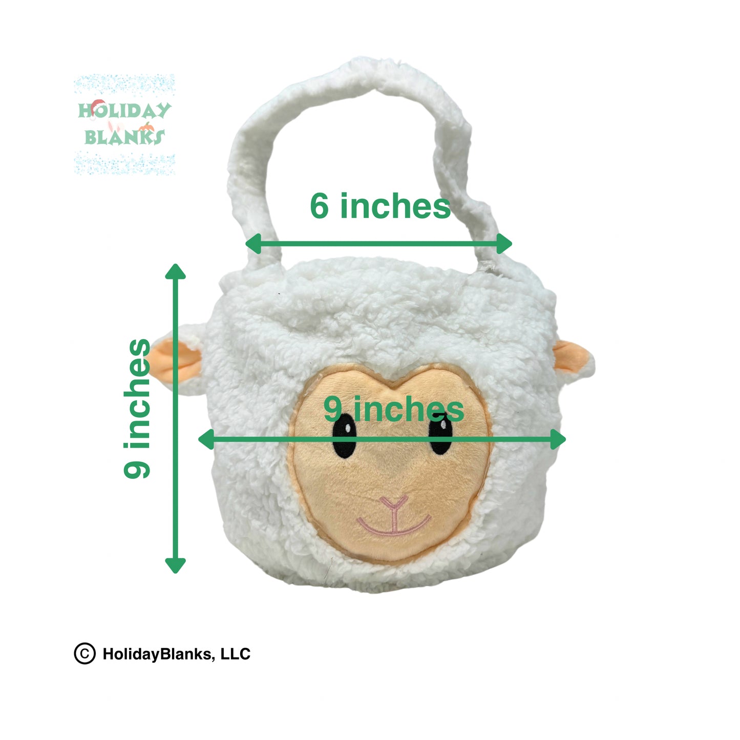Furry Lamb Faced Easter Egg Candy Basket Embroidery Blank