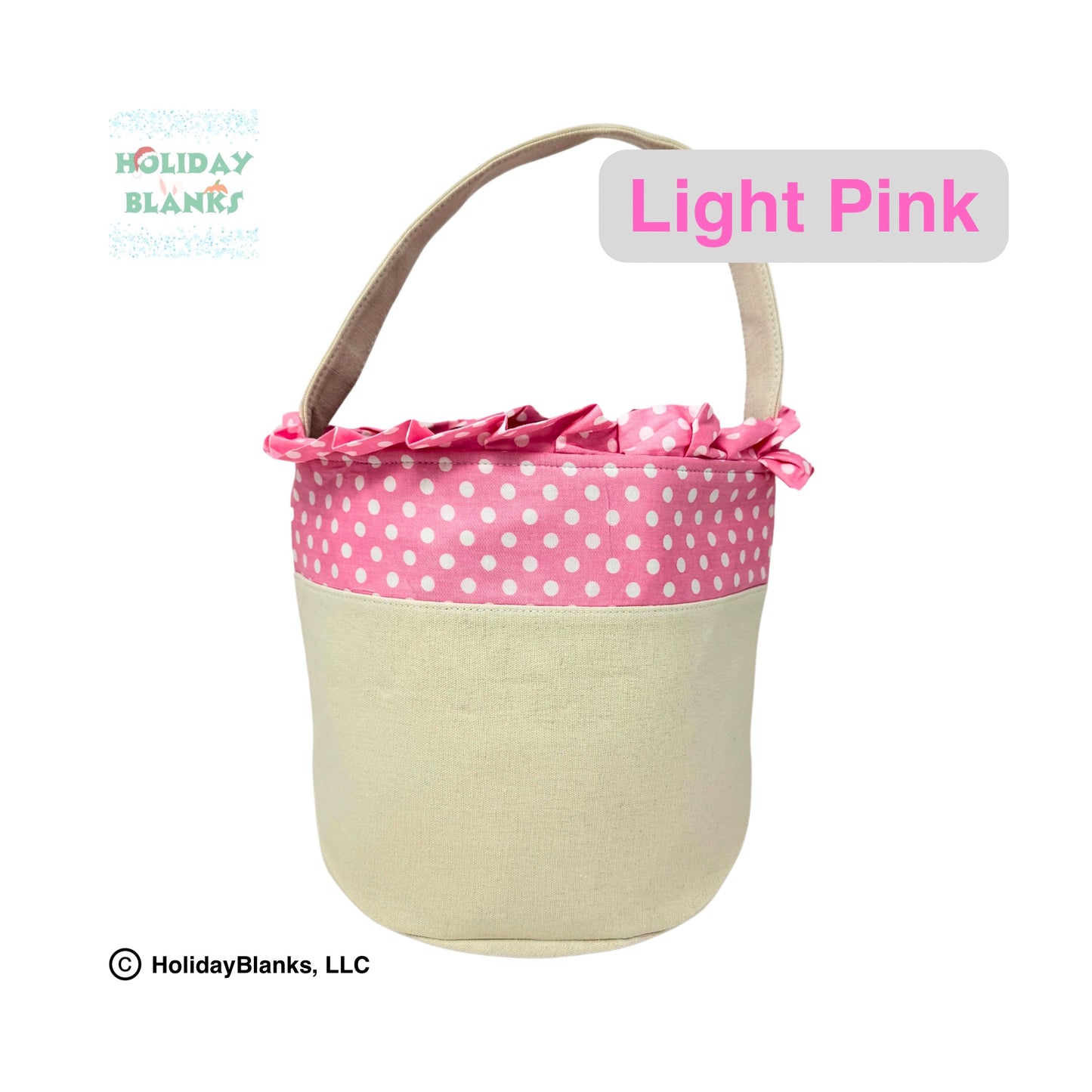 Canvas and cloth small dot Easter basket embroidery blank