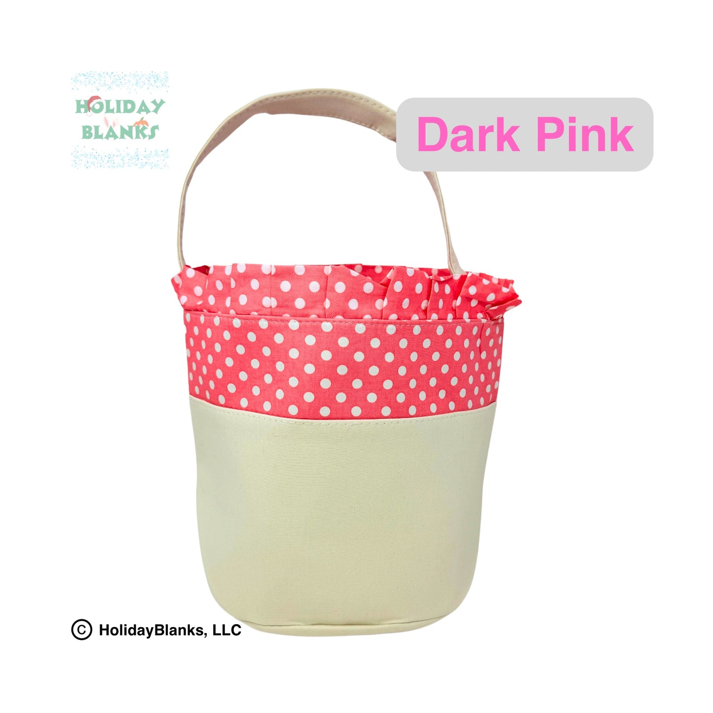 Canvas and cloth small dot Easter basket embroidery blank