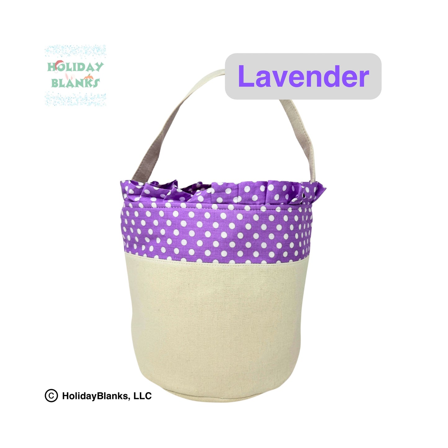 Canvas and cloth small dot Easter basket embroidery blank