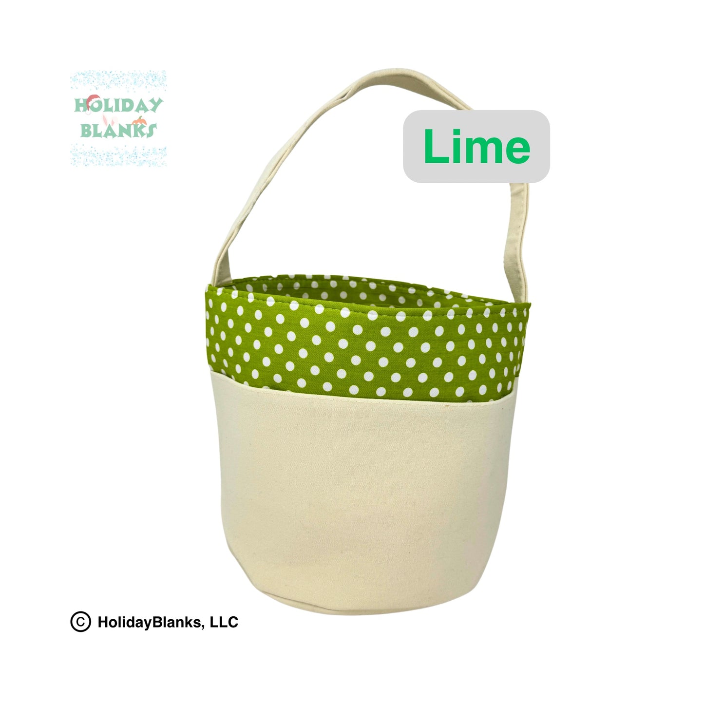 Canvas and cloth small dot Easter basket embroidery blank