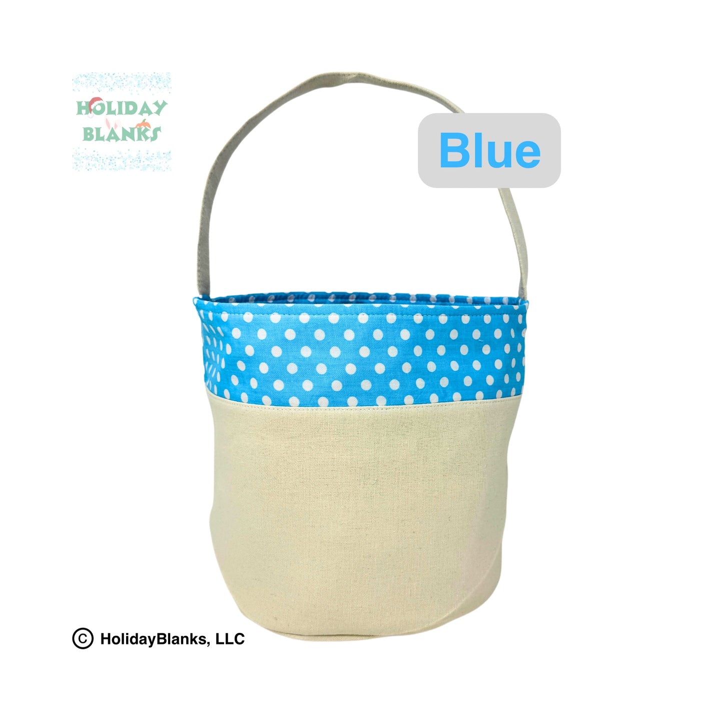 Canvas and cloth small dot Easter basket embroidery blank