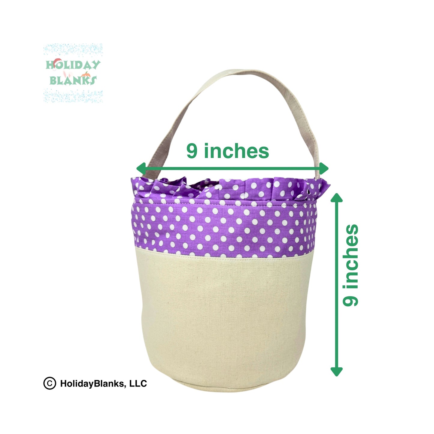 Canvas and cloth small dot Easter basket embroidery blank