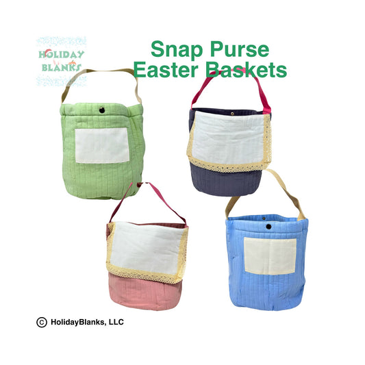 Snap purse Easter Basket or Book Bag embroidery blank