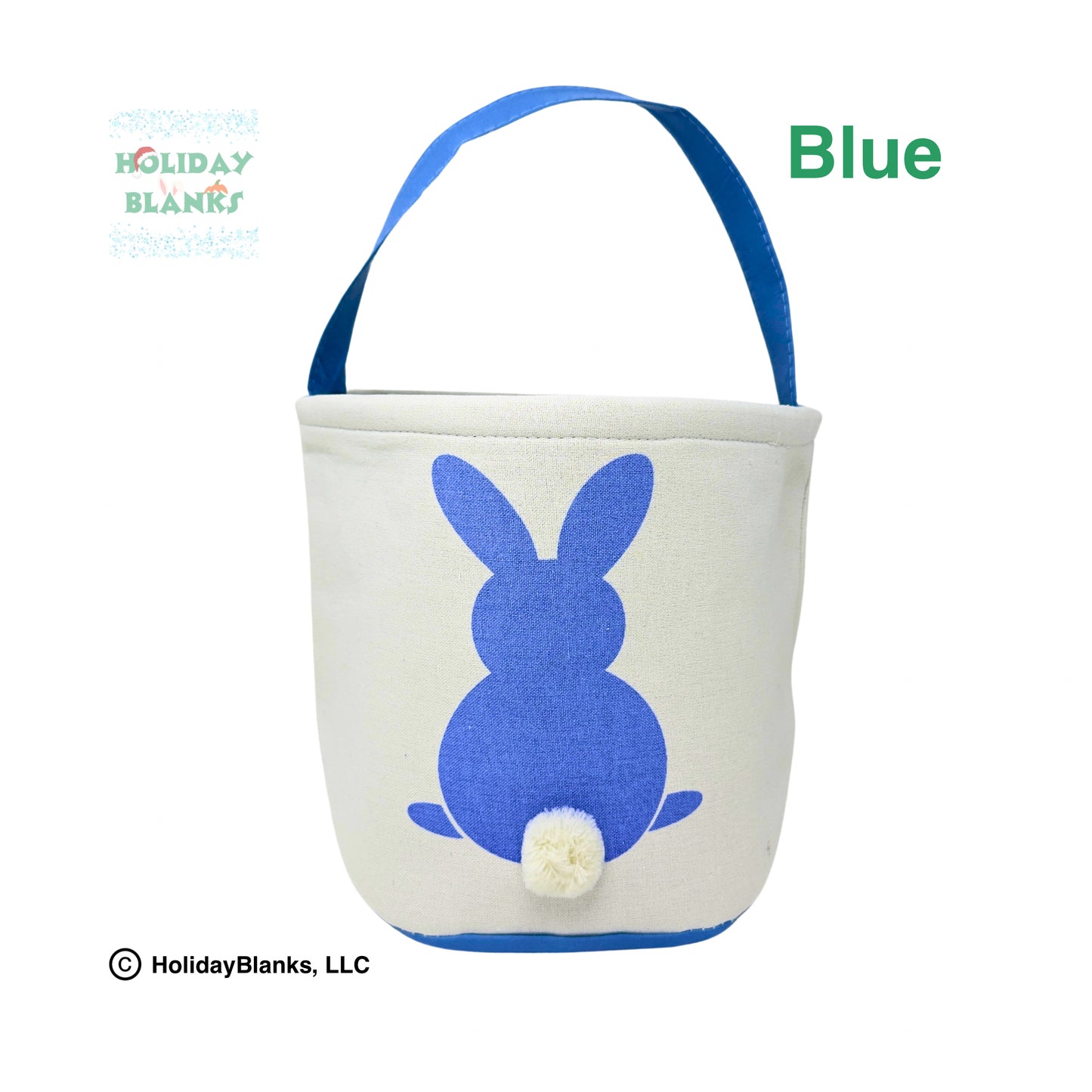 Solid bunny with furry tail easter candy egg basket embroidery blank