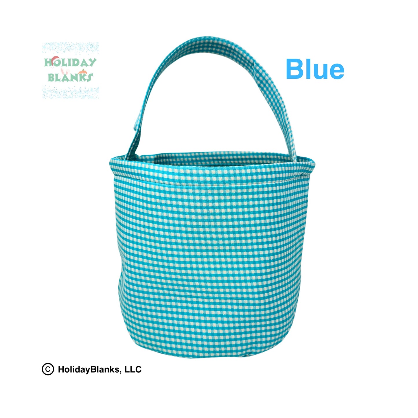 Gingham Easter basket embroidery blanks