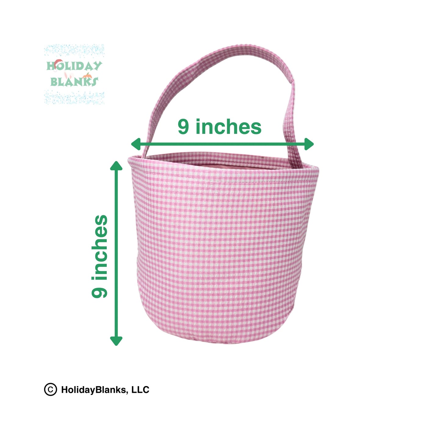 Gingham Easter basket embroidery blanks