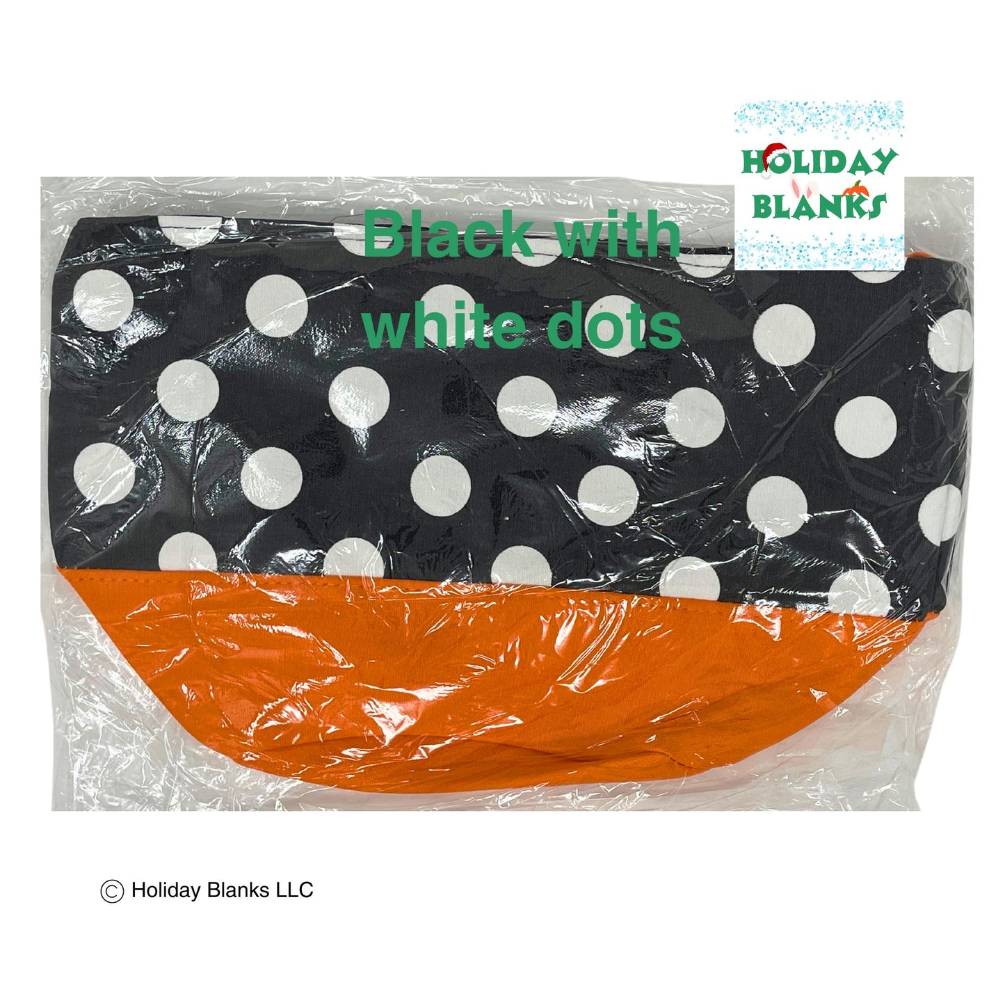 Halloween Basket Bucket Embroidery Blanks with Large Dot Design