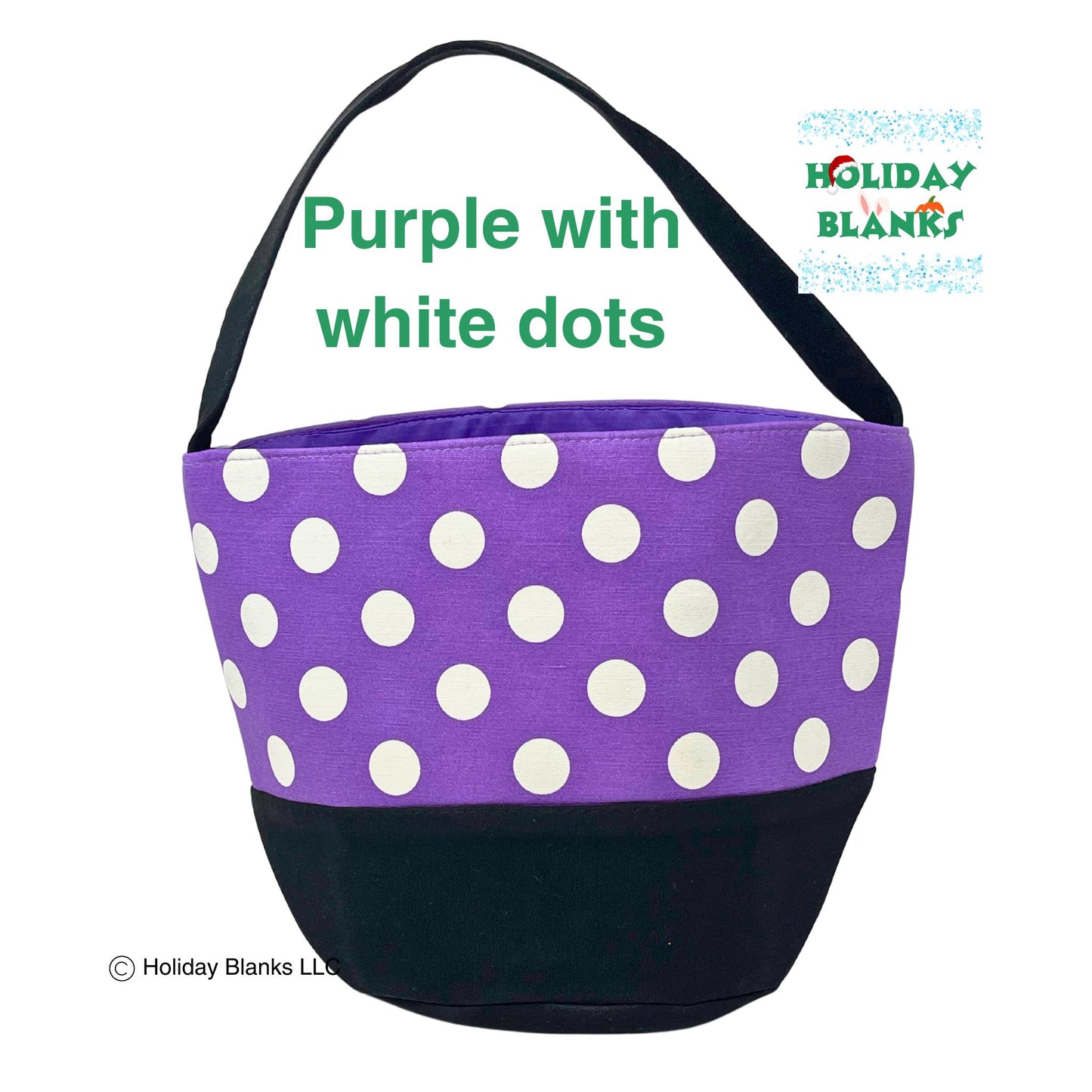 Halloween Basket Bucket Embroidery Blanks with Large Dot Design