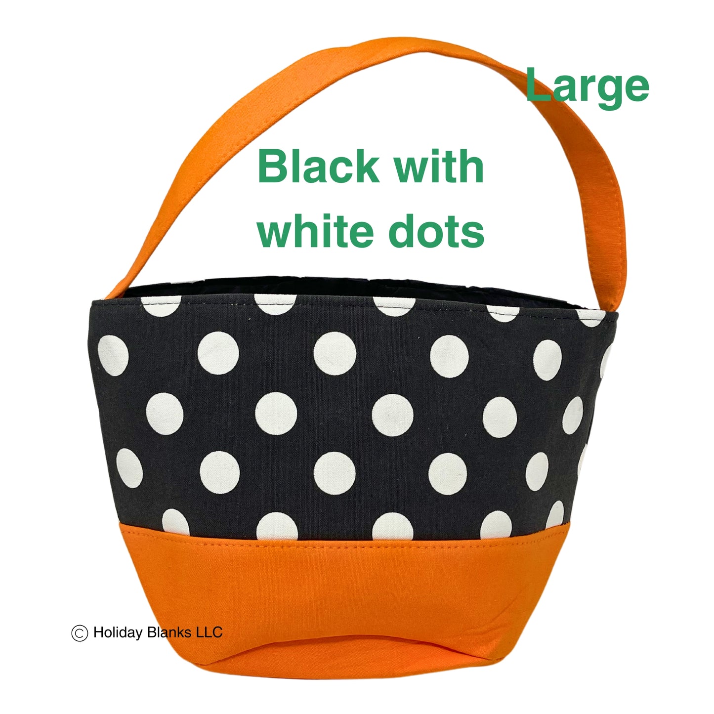 Halloween Basket Embroidery Blanks with Large Dot Design
