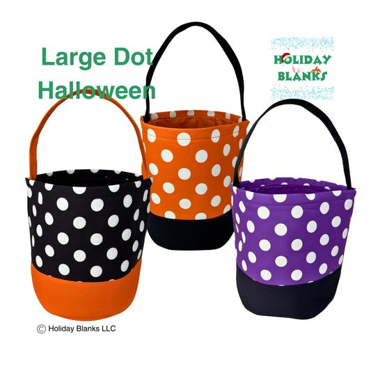 Halloween Basket Embroidery Blanks with Large Dot Design