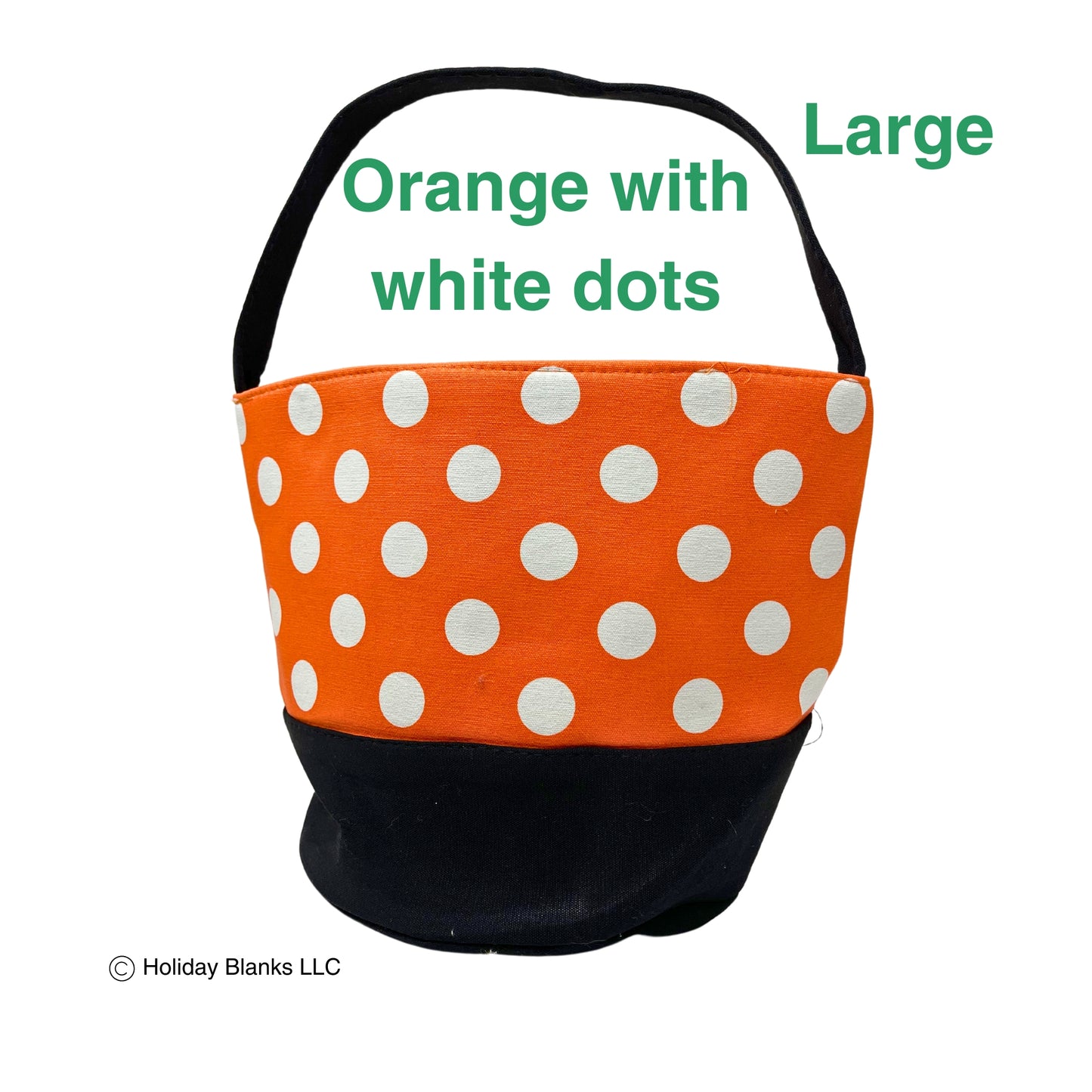 Halloween Basket Embroidery Blanks with Large Dot Design