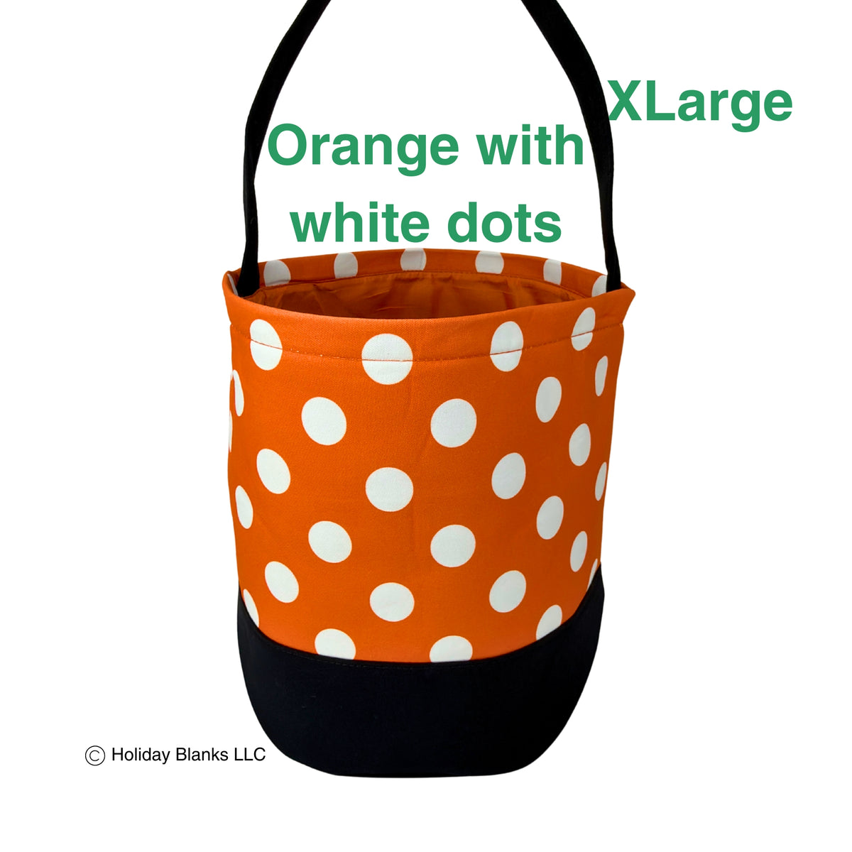Halloween Basket Embroidery Blanks with Large Dot Design