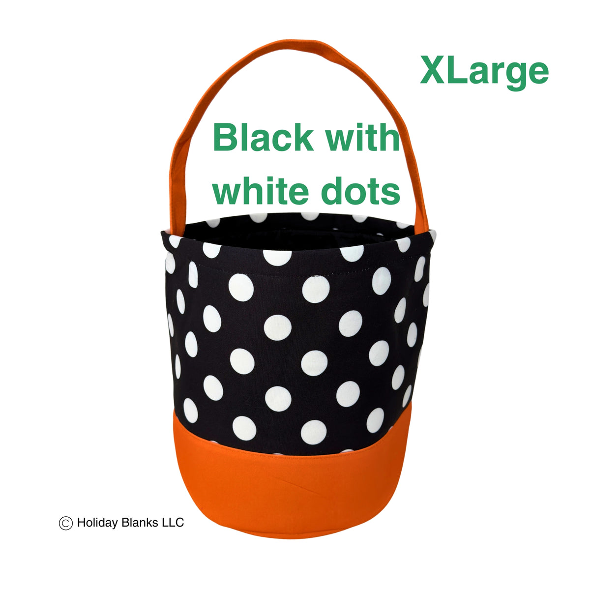 Halloween Basket Embroidery Blanks with Large Dot Design