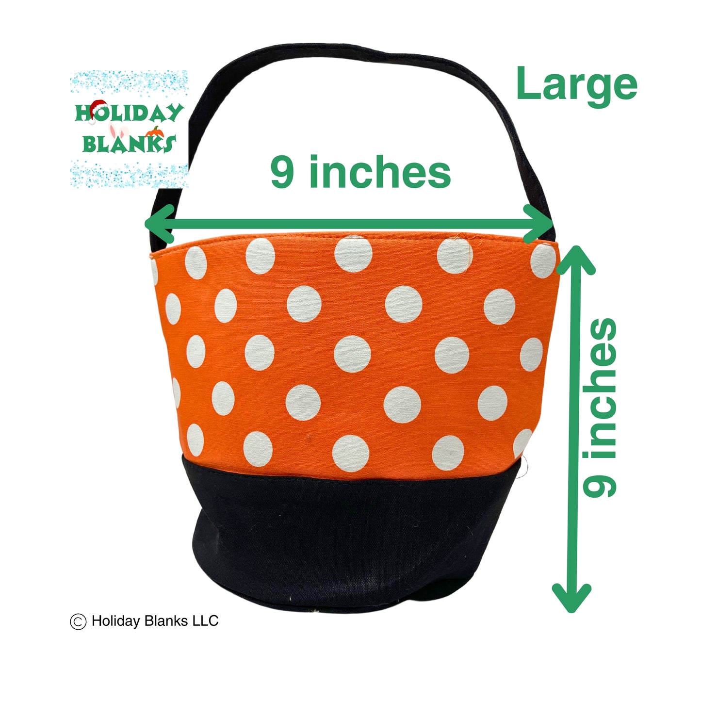 Halloween Basket Embroidery Blanks with Large Dot Design