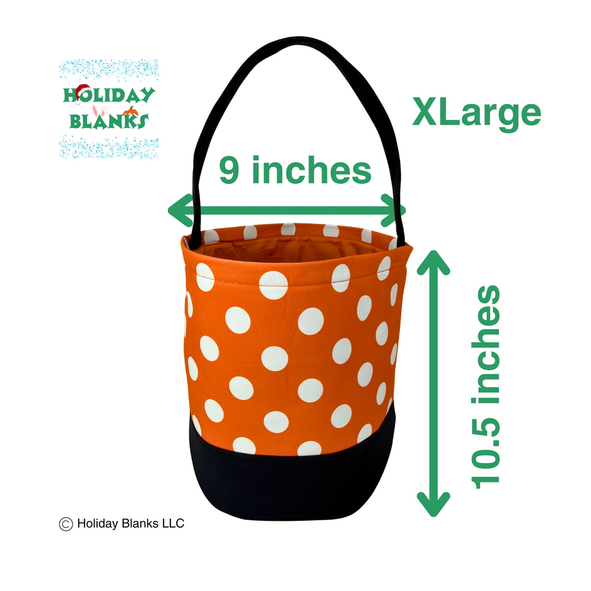 Halloween Basket Embroidery Blanks with Large Dot Design