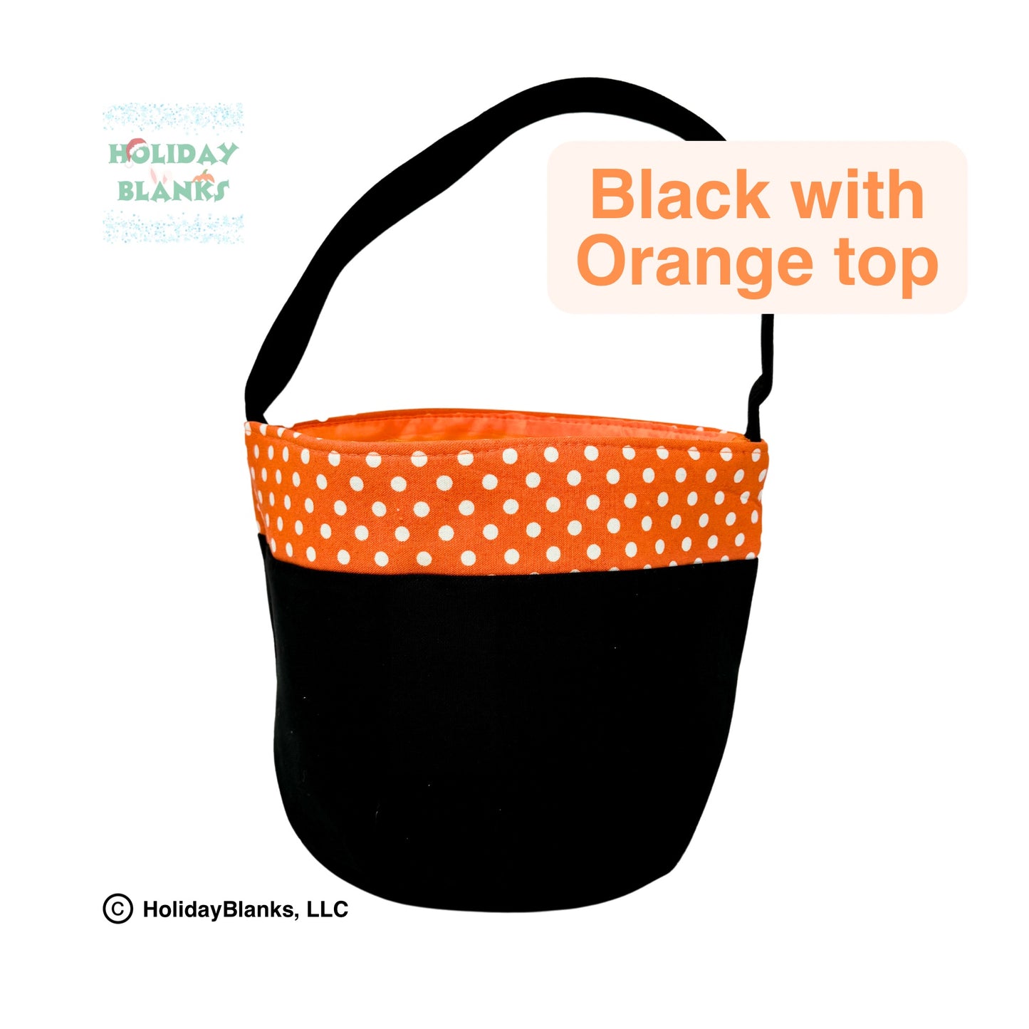 Halloween Basket Bucket Embroidery Blanks with Small Dot Design