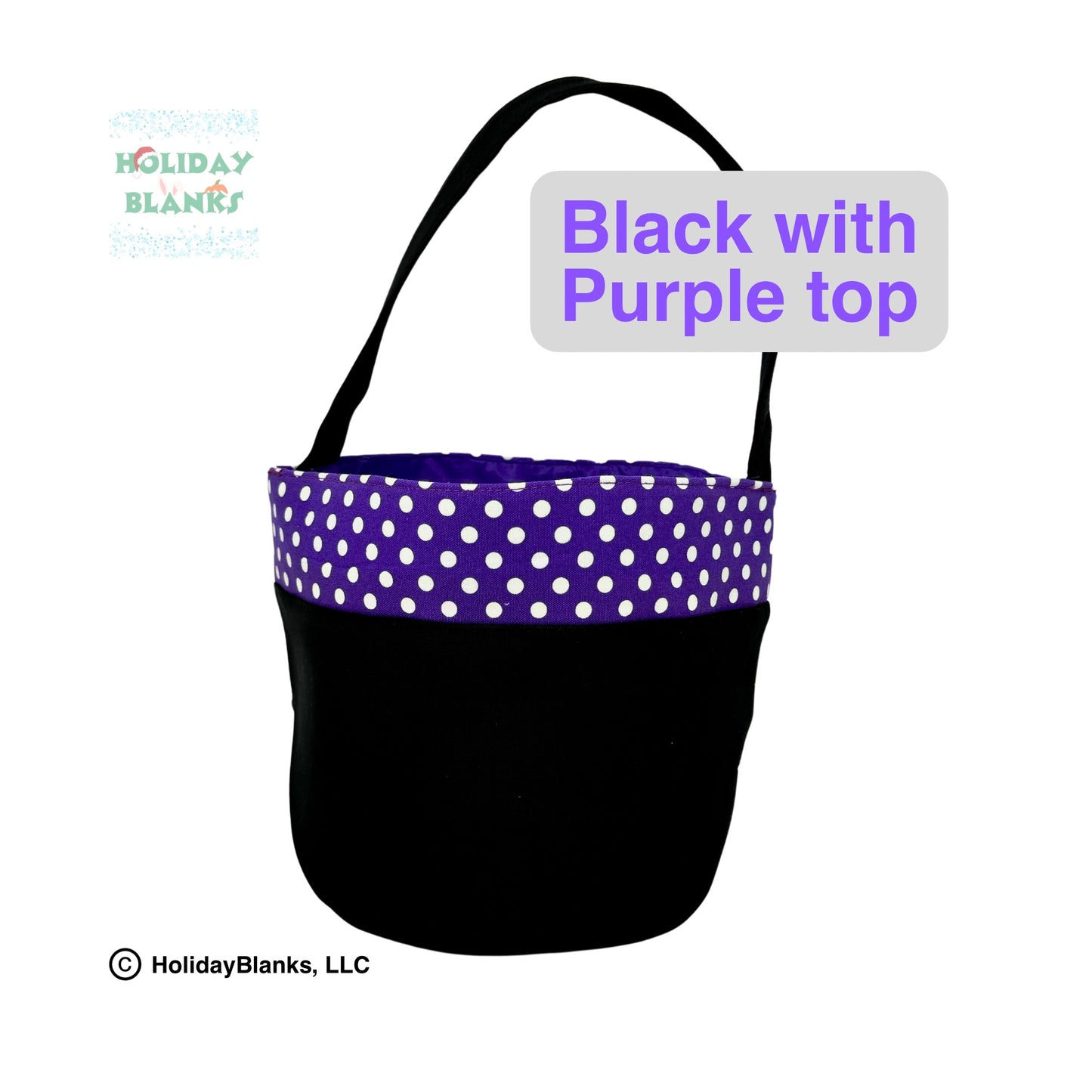 Halloween Basket Bucket Embroidery Blanks with Small Dot Design