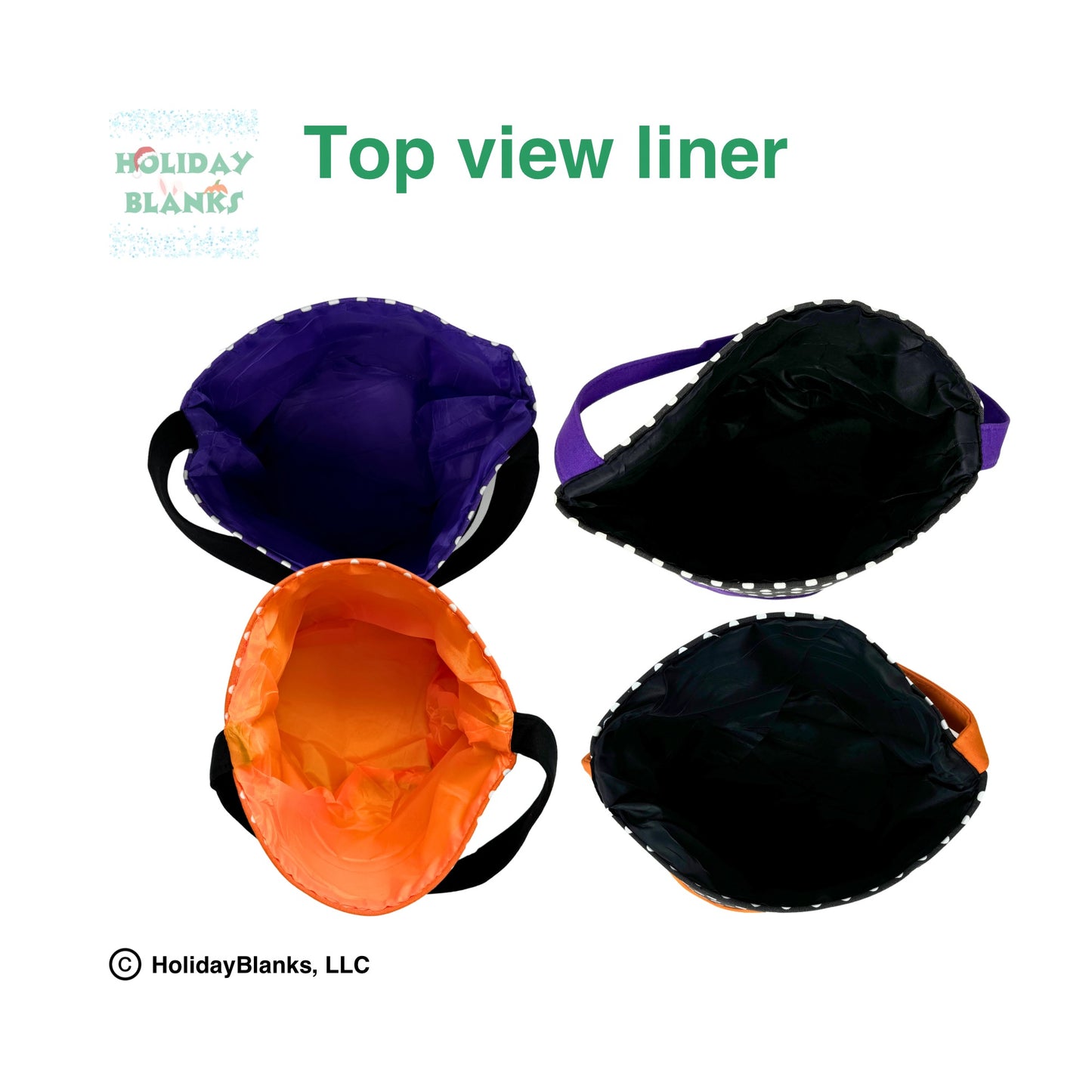 Halloween Basket Bucket Embroidery Blanks with Small Dot Design