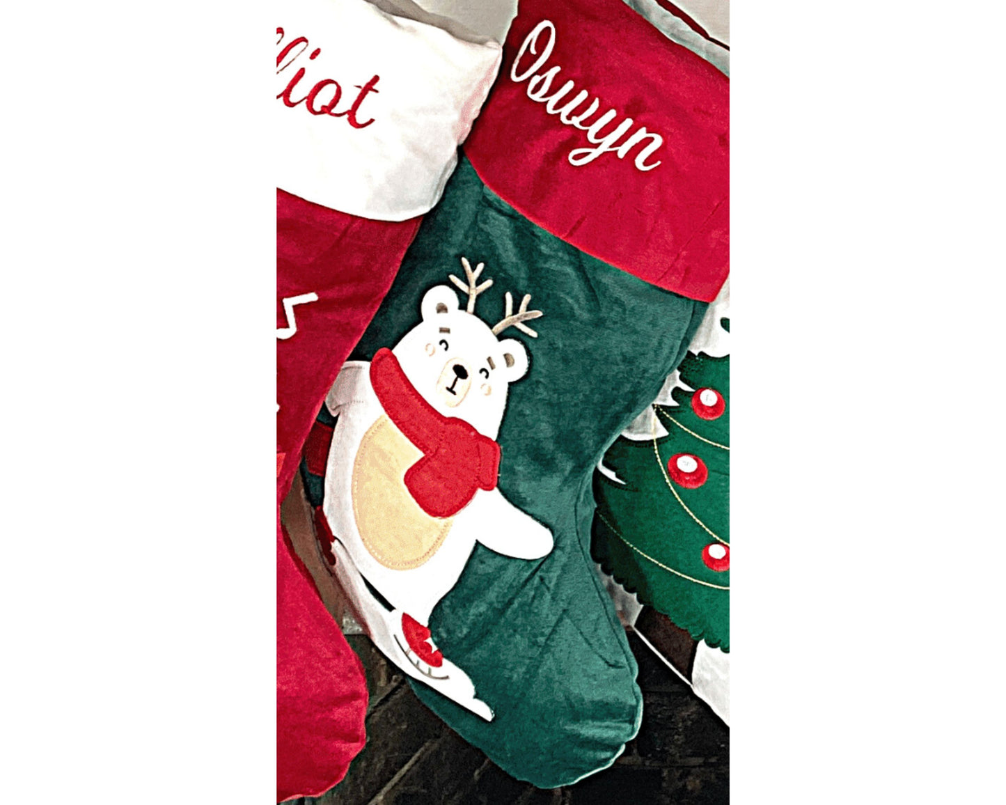 Christmas Stocking Embroidery Blanks Appliqué Velvet Family Christmas Stocking Blanks